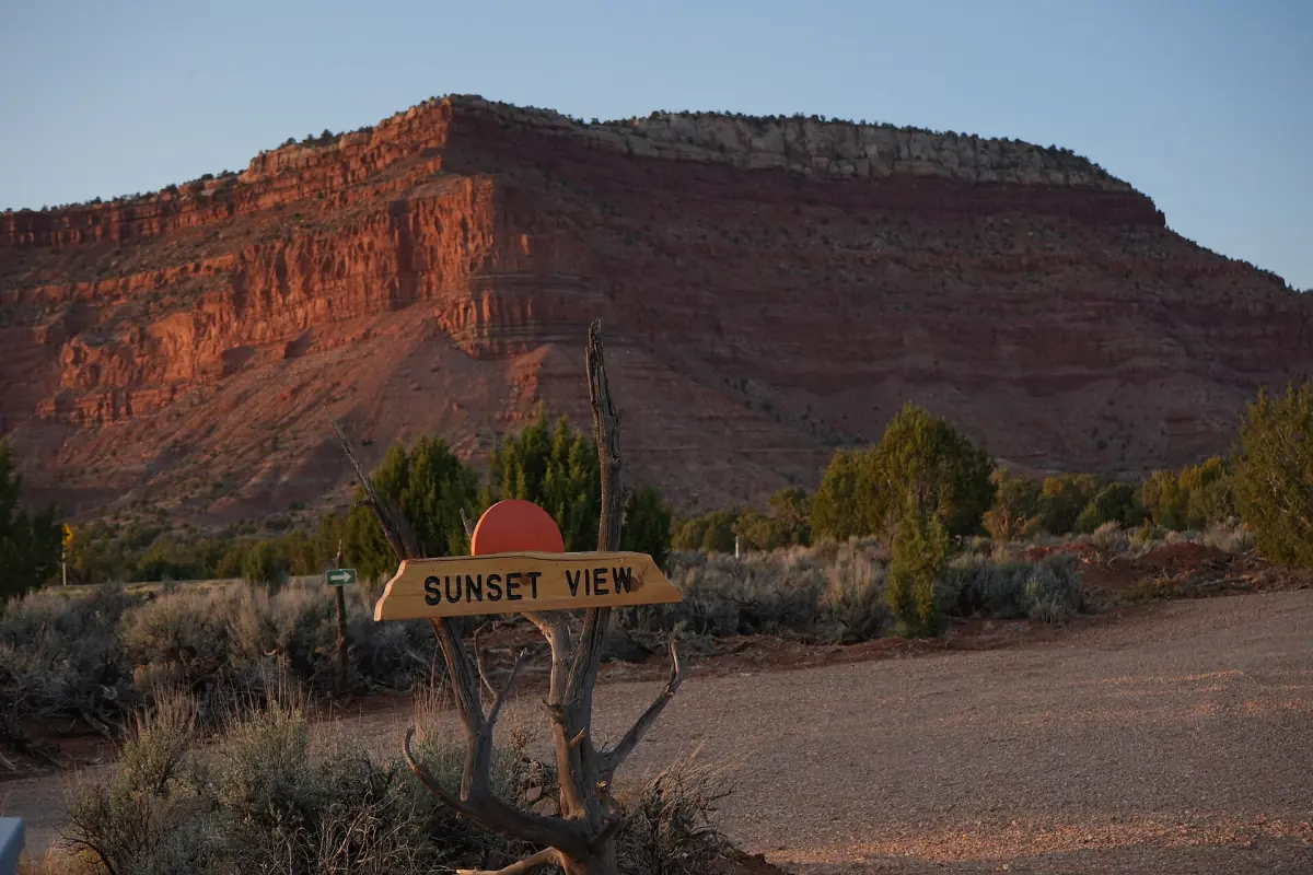 Red cliffs above a campground in Kanab